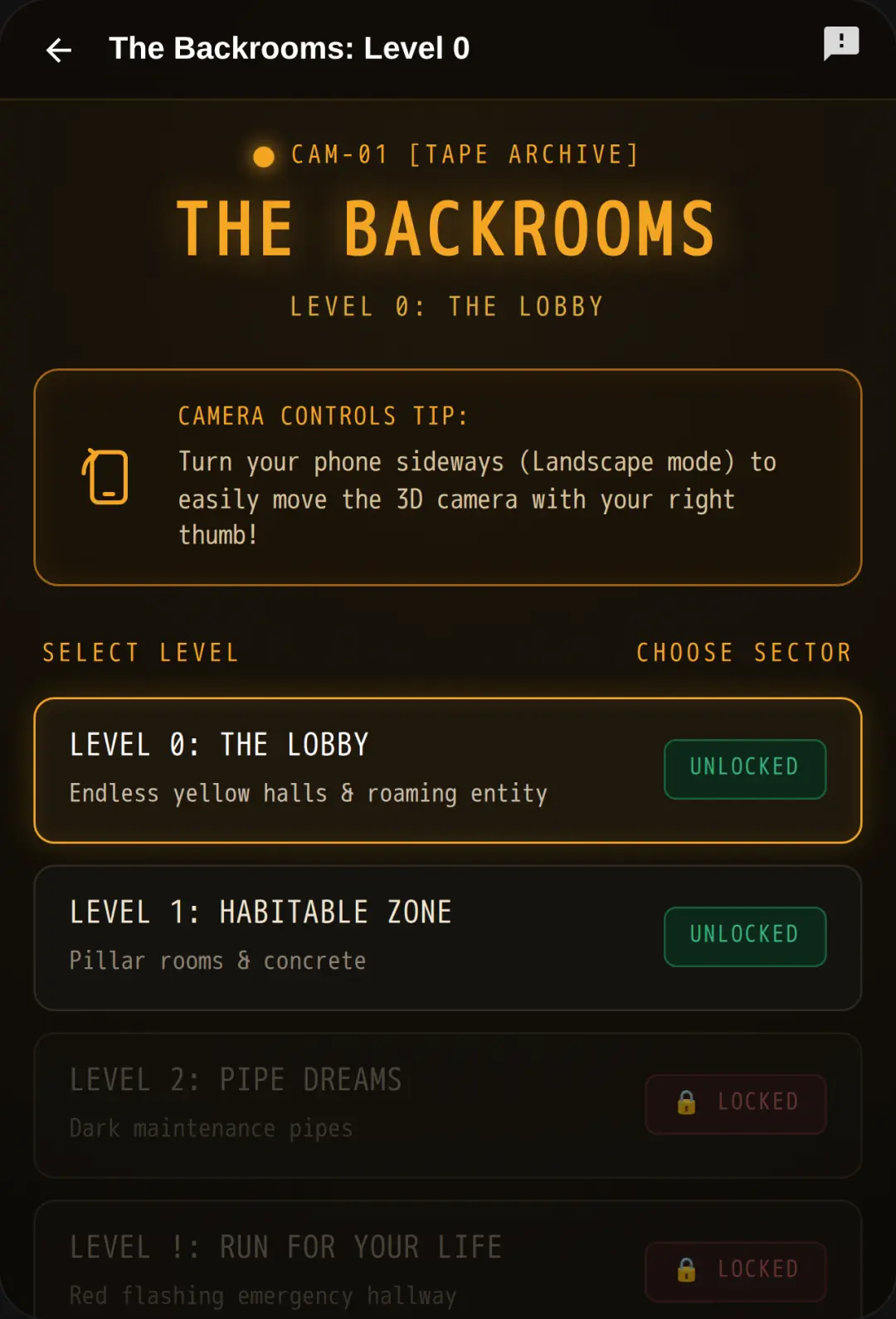 The Backrooms: Level 0(level 1 update) cover