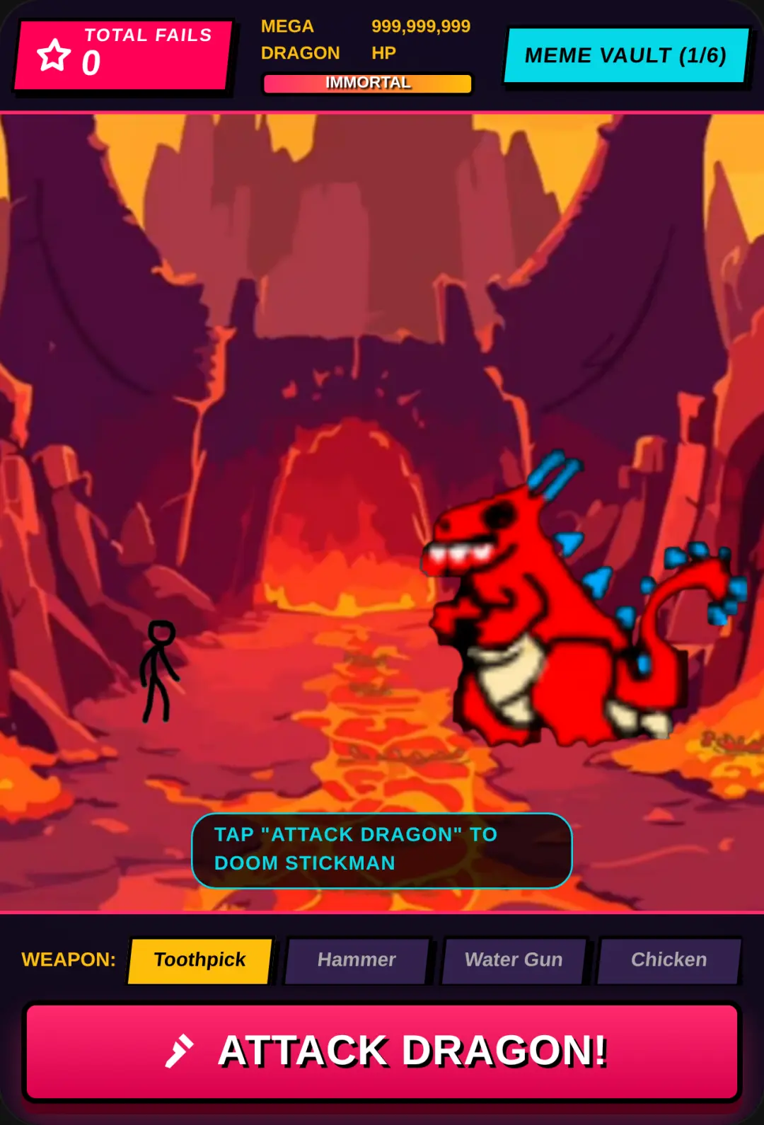 Stickman vs Dragon: Always Loses cover
