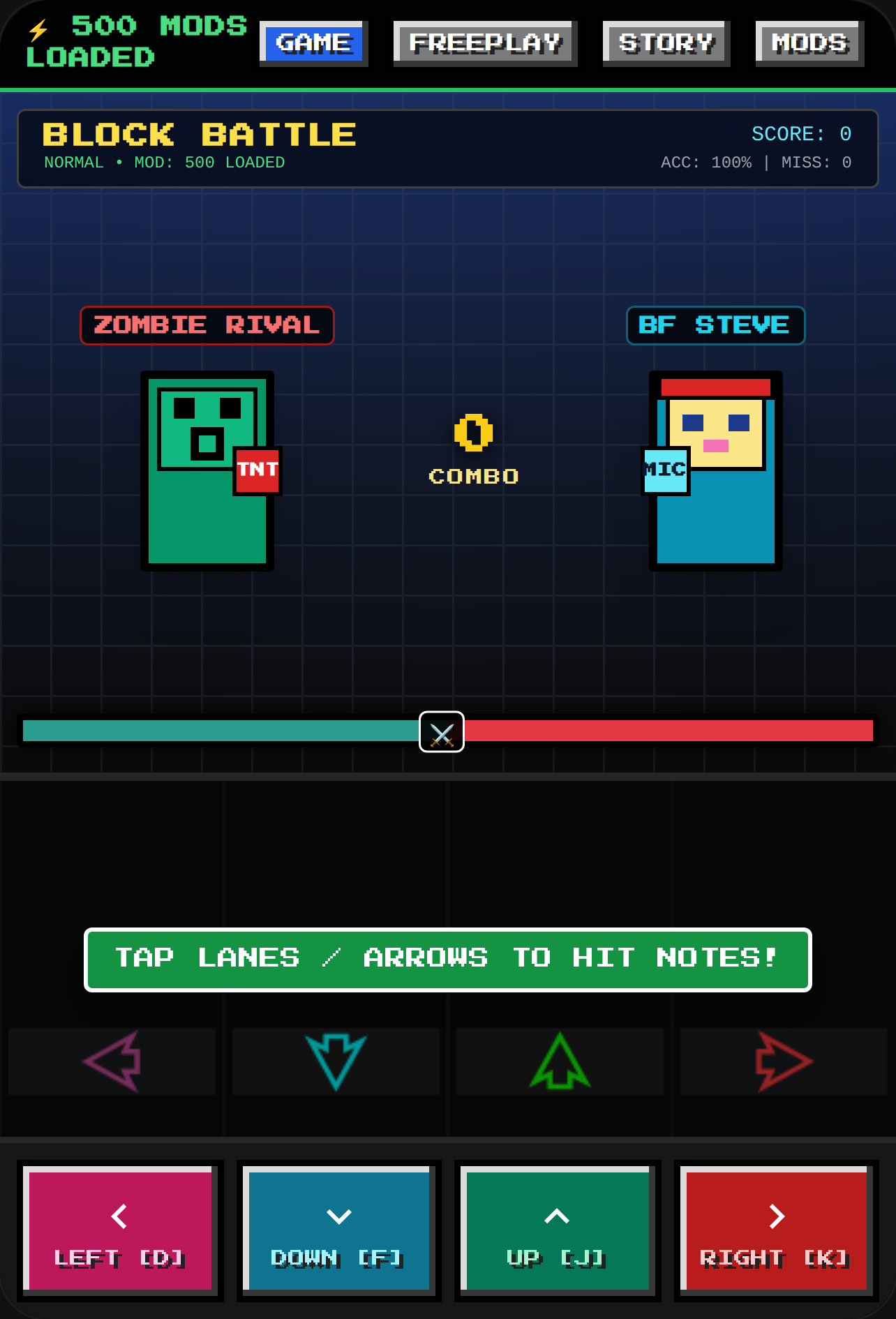 FNF + MINECRAFT 500 MOD: BLOCKY SHOWDOWN cover