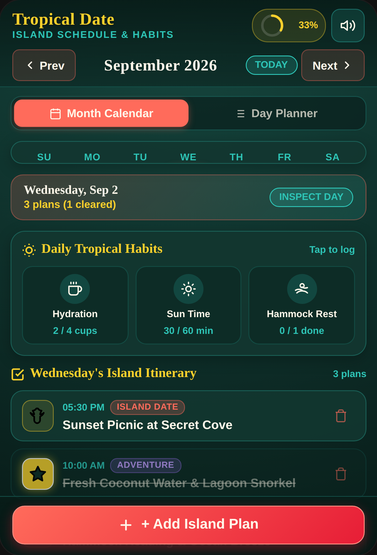 Tropical Date & Island Planner cover