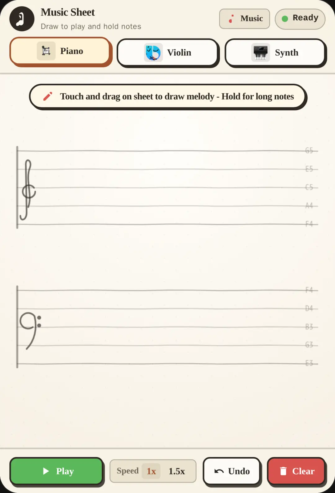 Hand-drawn Music Sheet - Melody Draw and Hold cover