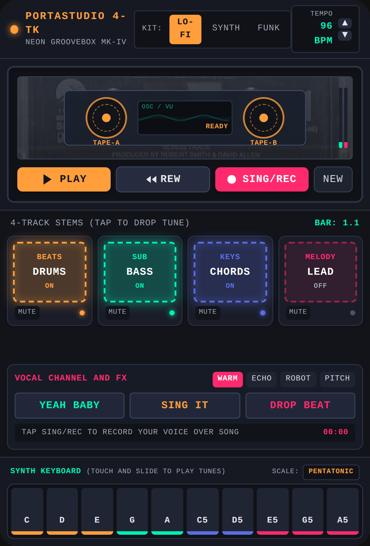 Cassette Portastudio and Neon Groovebox cover