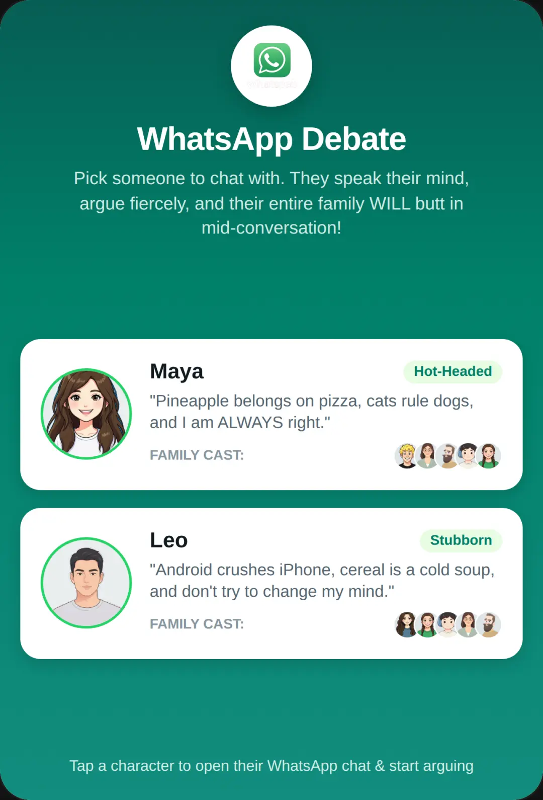 WhatsApp Family Debate cover