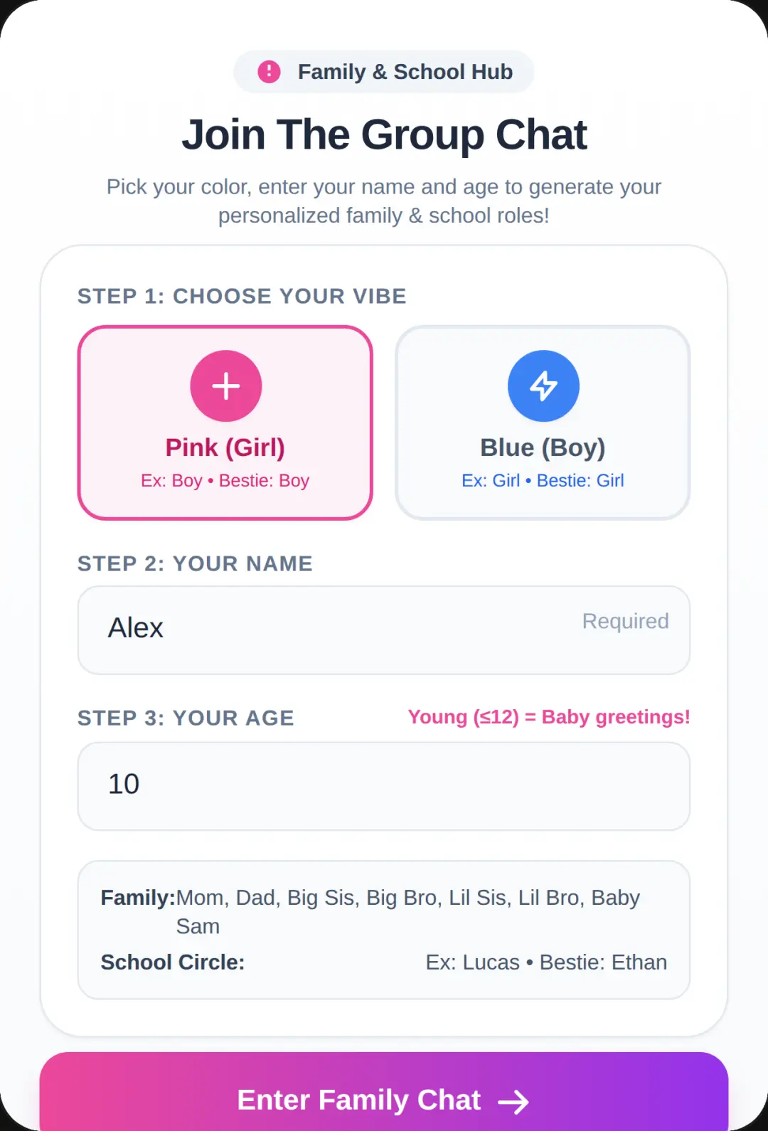 Family & School Group Chat cover