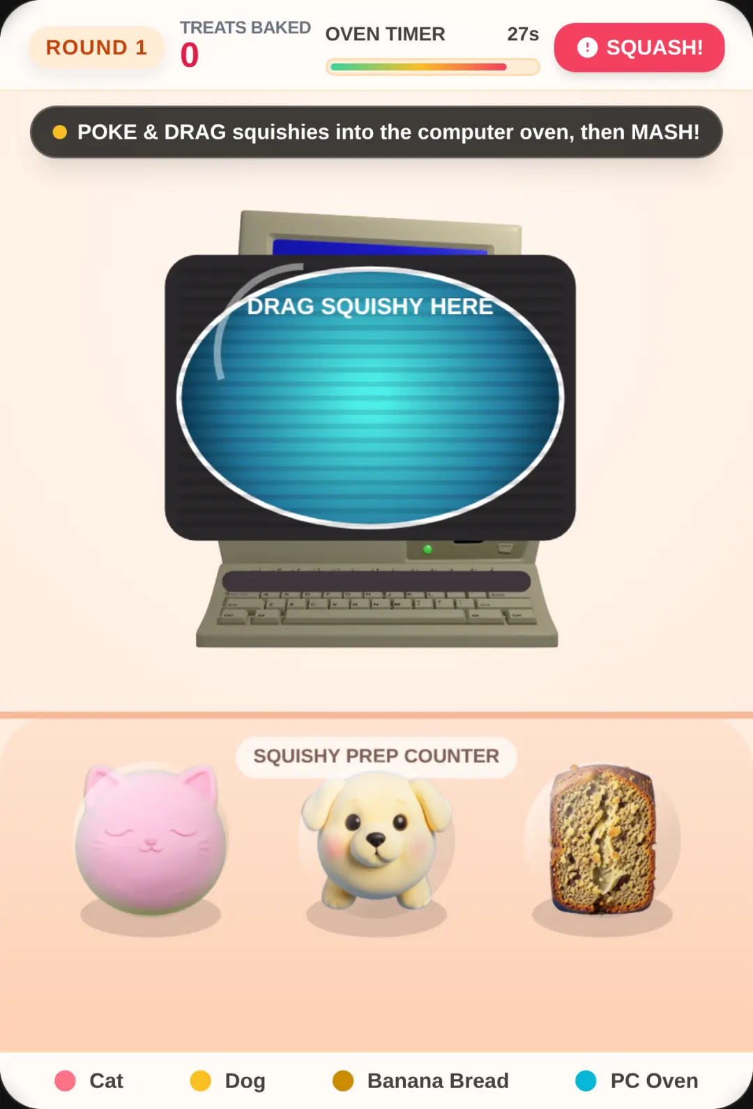 Cat Dog Banana Bread Computer Squishy cover