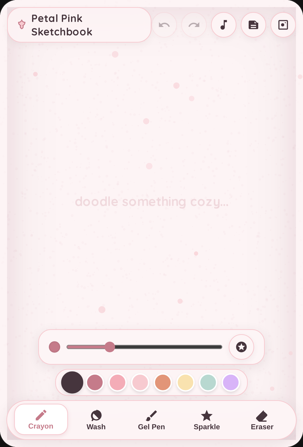 Petal Pink Cozy Sketchbook cover