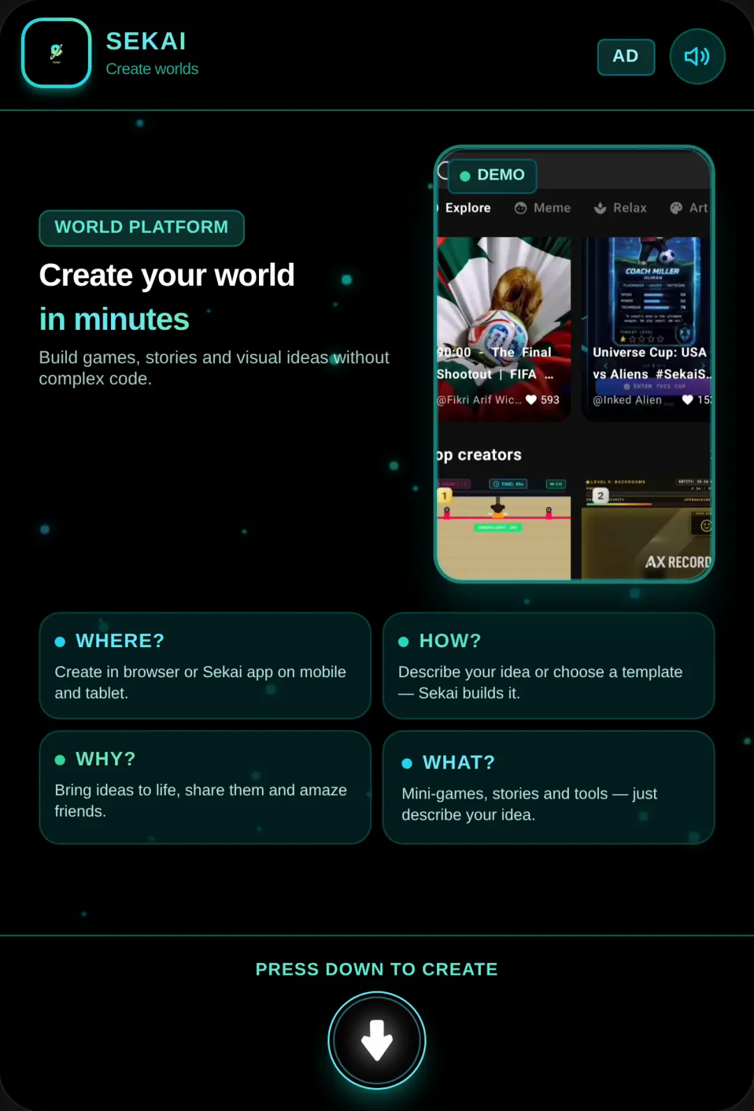 Sekai — Create your world in minutes cover