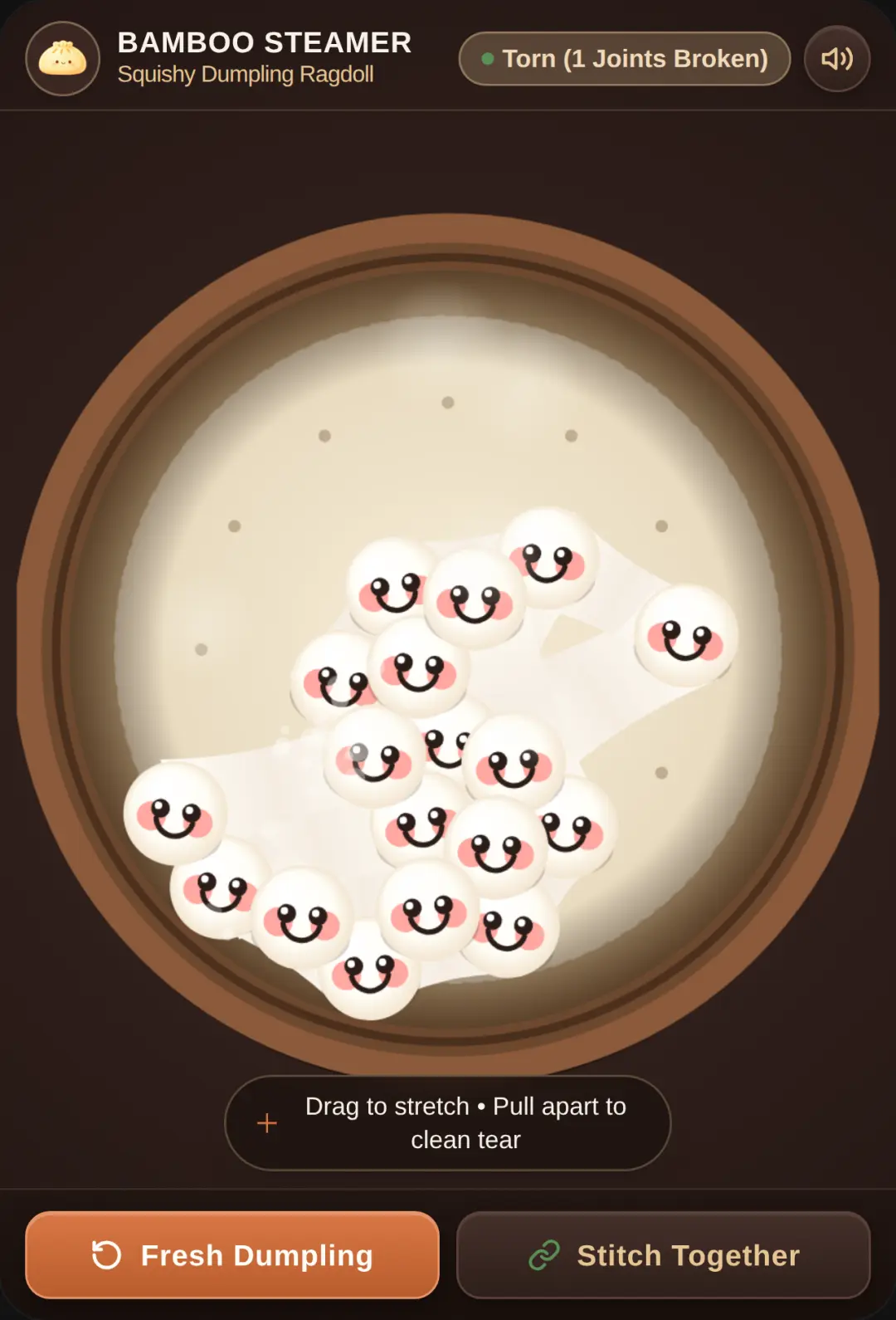 Squishy Dumpling Ragdoll relaxing game cover