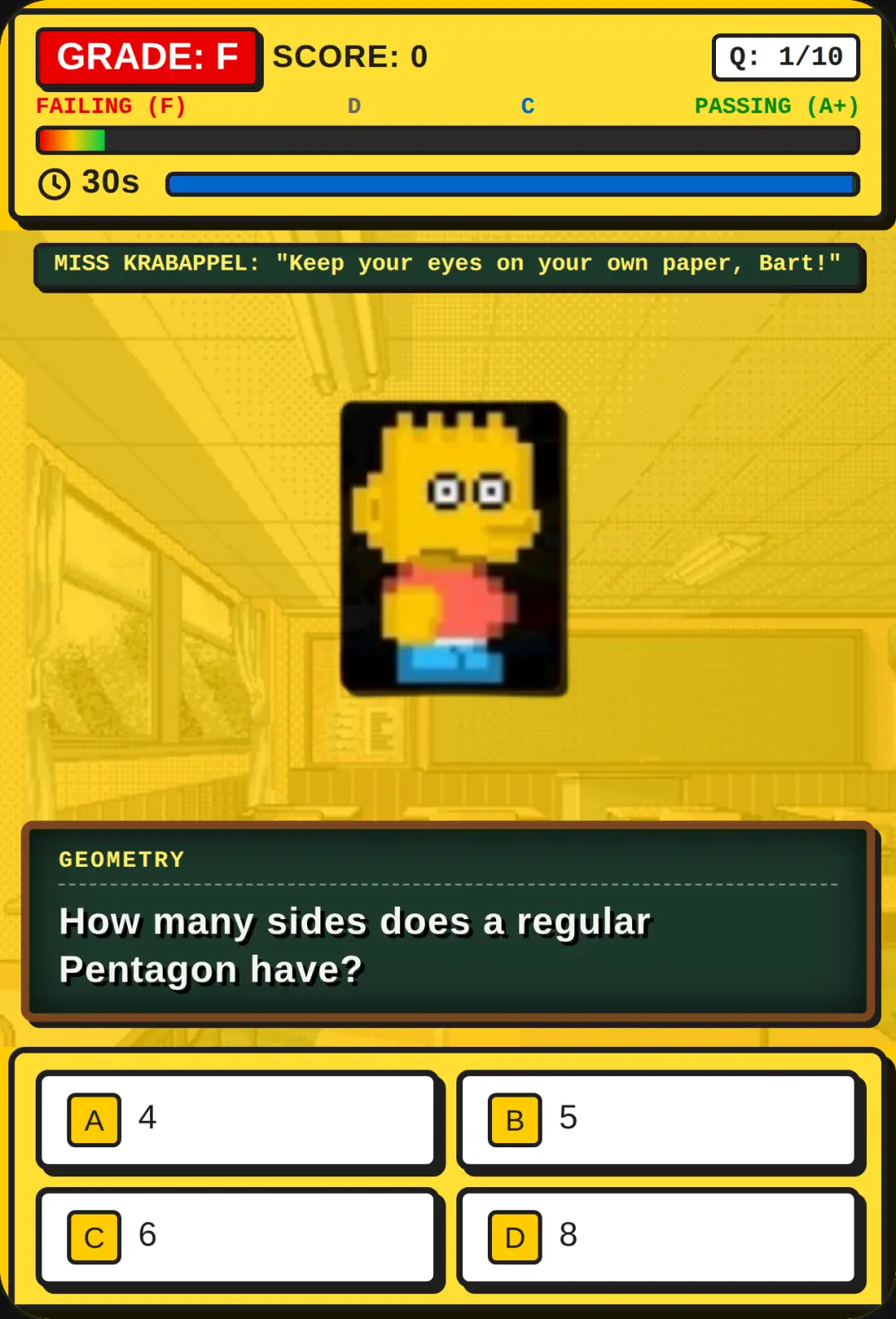 Bart's Test Panic: Detention Countdown cover