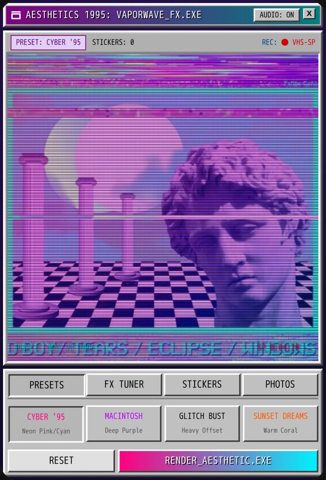 AESTHETICS 1995: Retro Vaporwave Filter cover