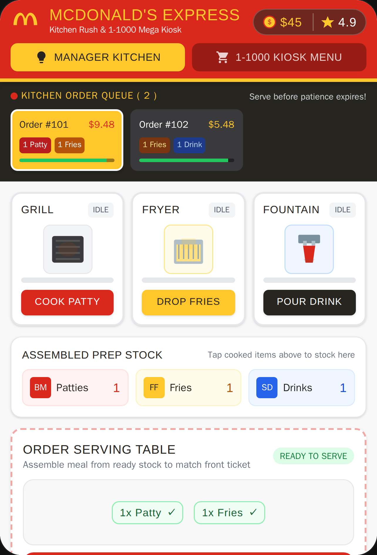 Golden Arches Kitchen & 1-1000 Kiosk Menu cover