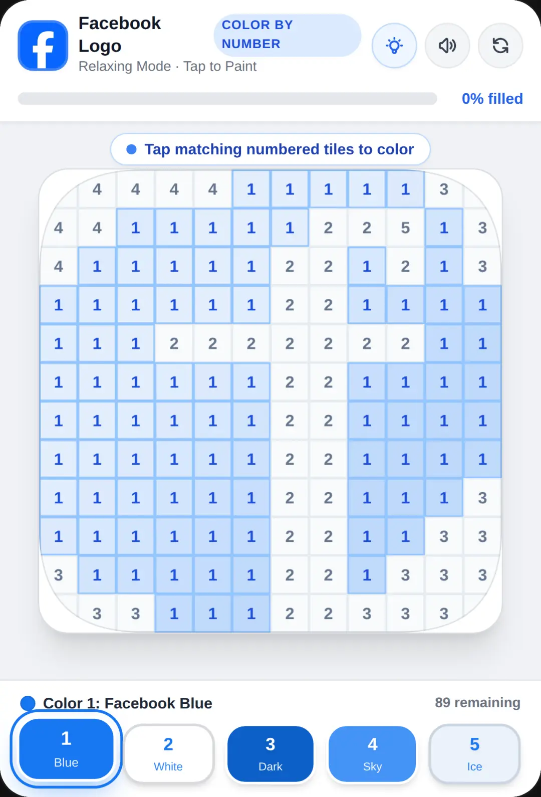 Facebook Logo Color by Number cover