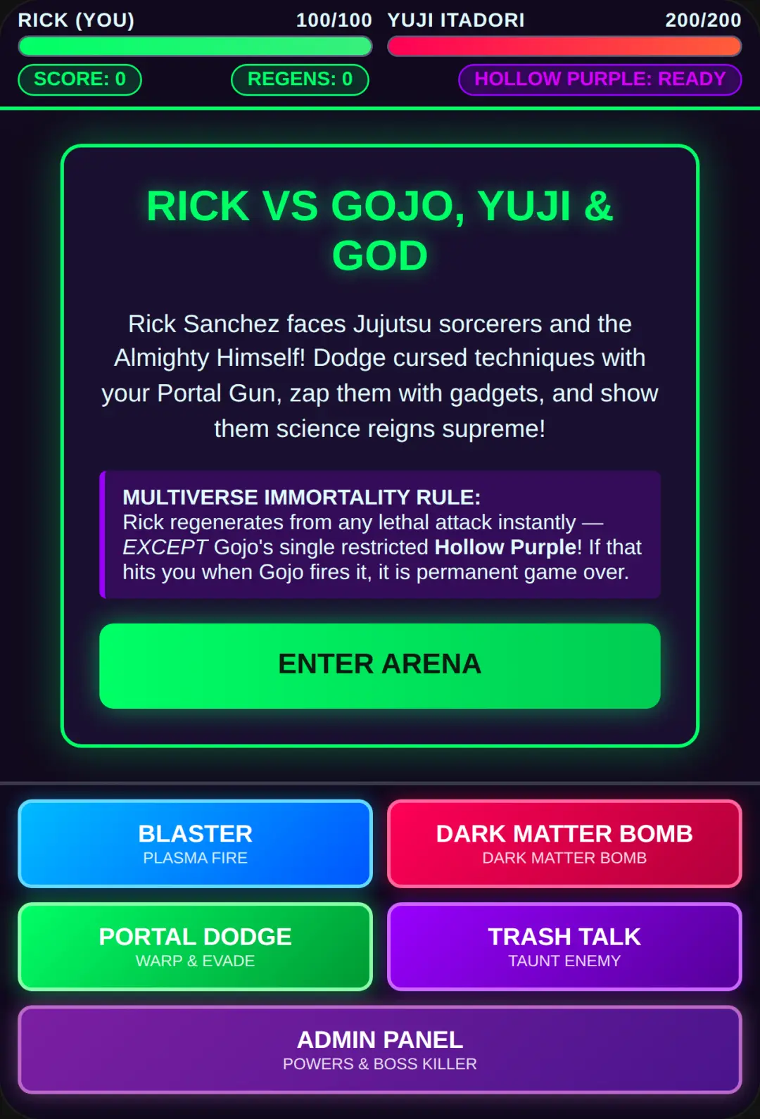 Rick vs Gojo, Yuji & God cover