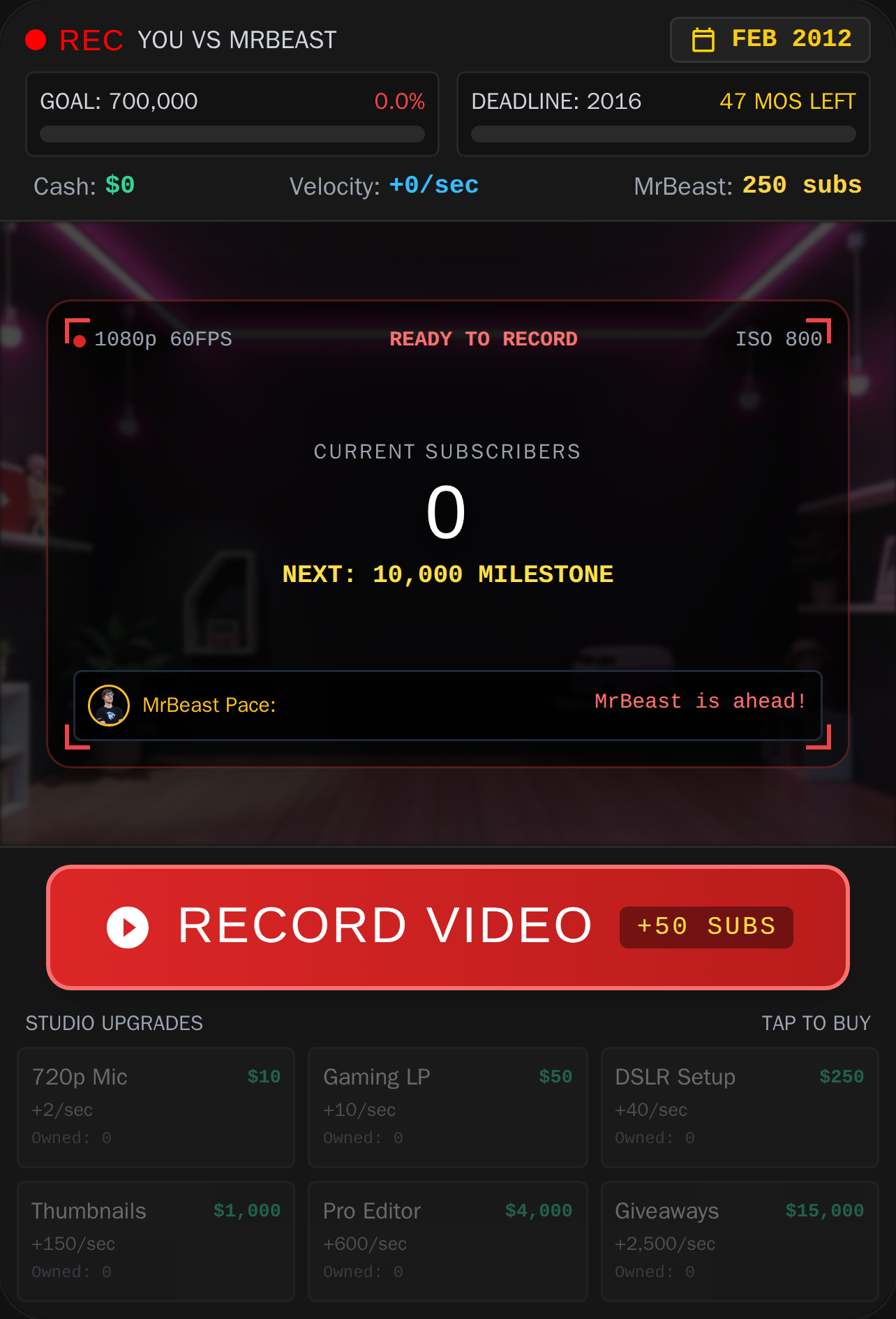 Race to 700K - YouTuber Simulator cover