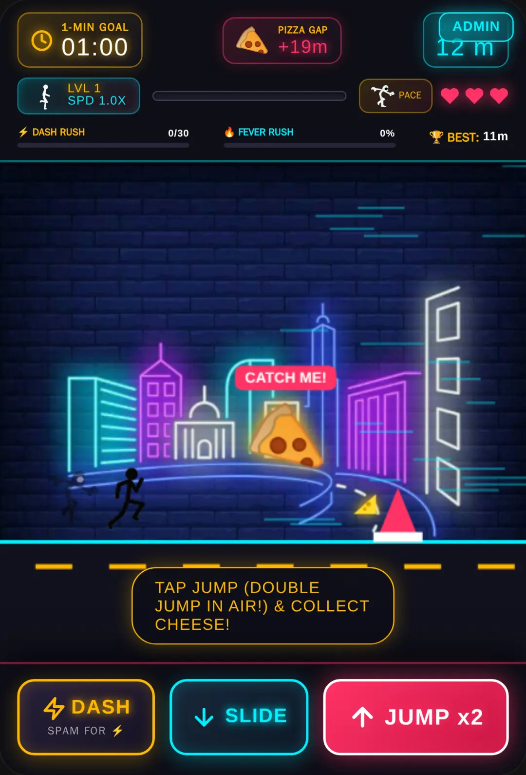 Pizza Chase: 1-Minute Stickman Dash cover