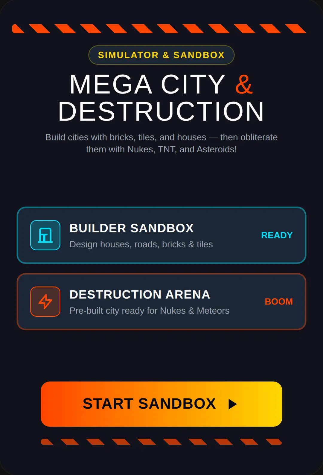 Mega Sandbox City & Destruction game made by me cover
