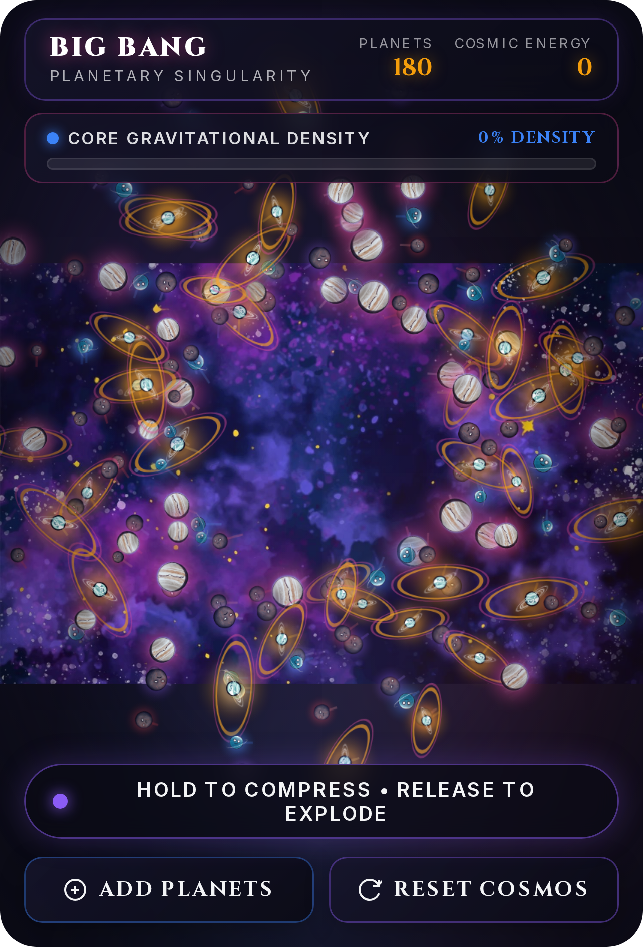 Cosmic Big Bang — Watercolor Nebula simply just hold the screen and planets combine release your finger to make em cover