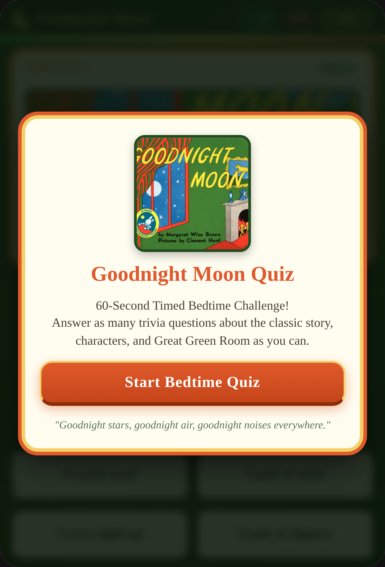 Goodnight Moon - Bedtime Trivia Quiz cover
