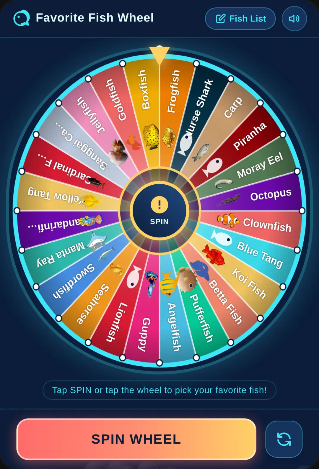 Favorite Fish Spin Wheel cover