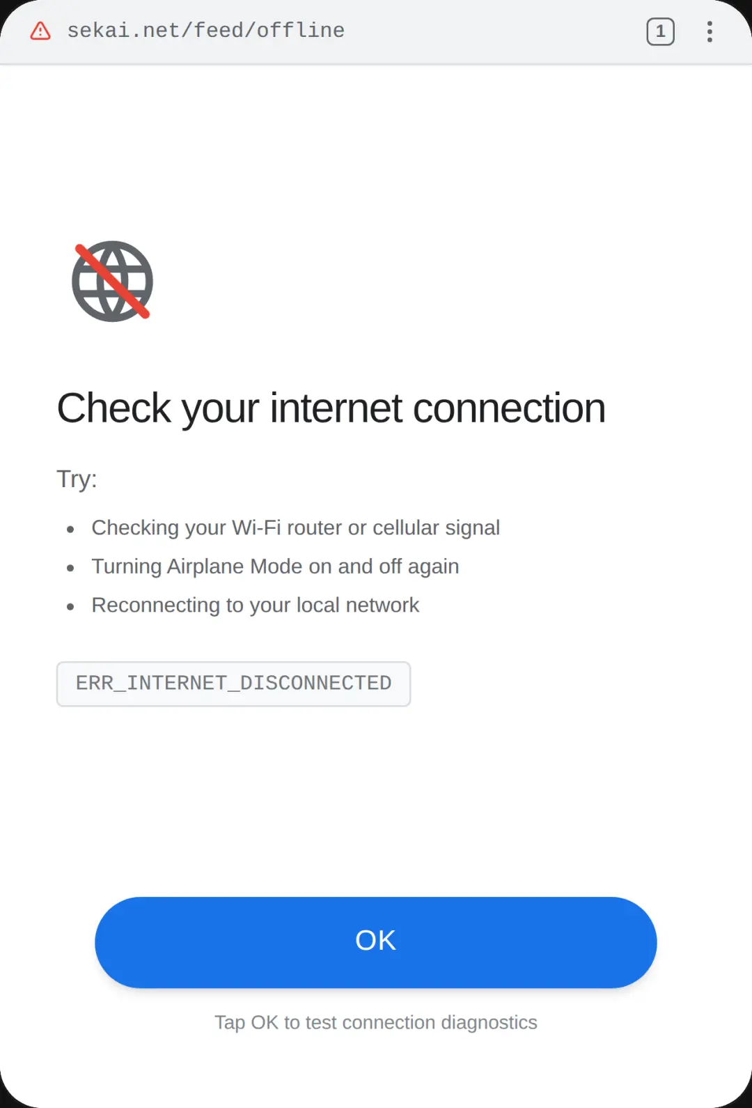 Check your internet connection cover
