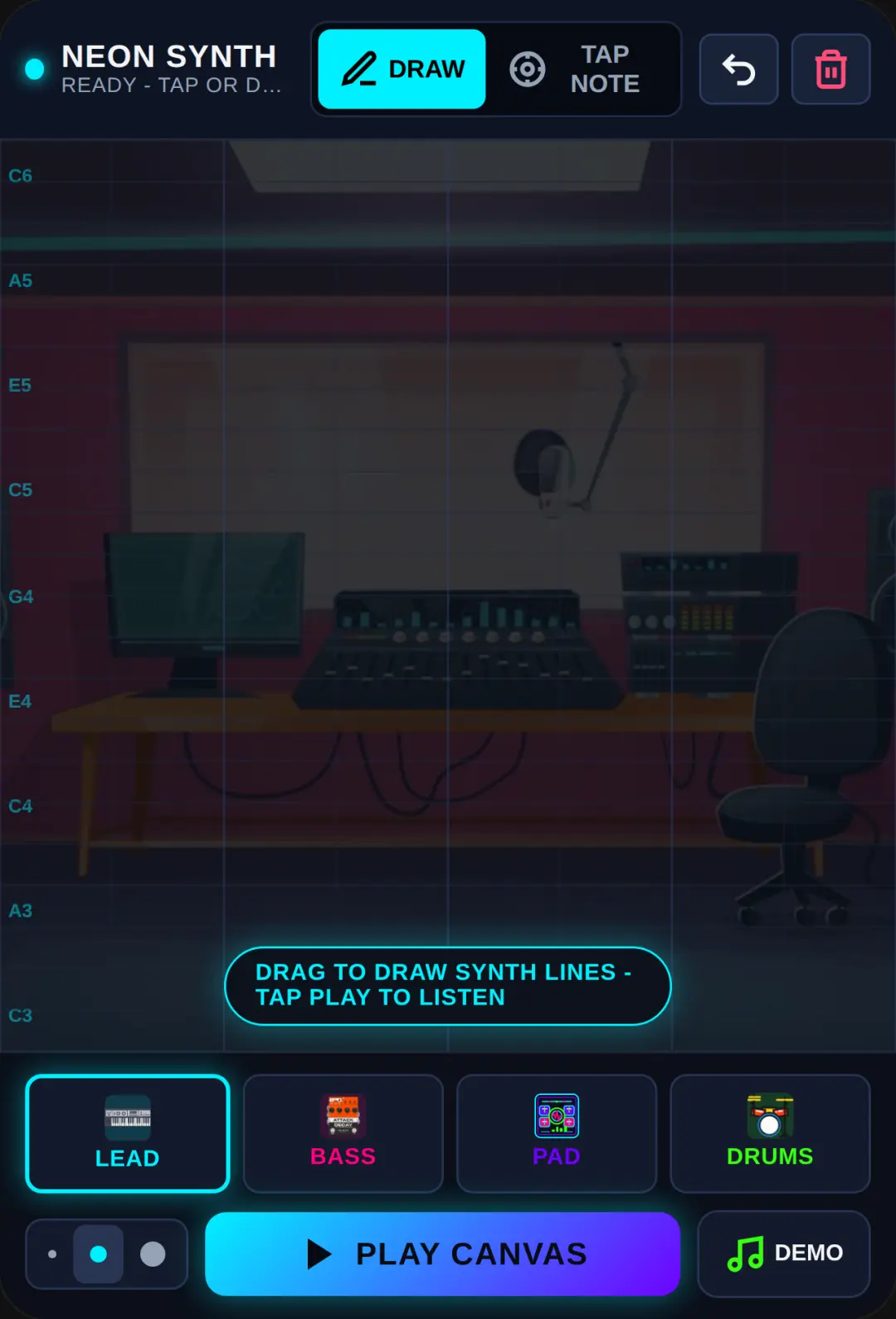 Neon Synth Studio - Drawing Music Creator cover