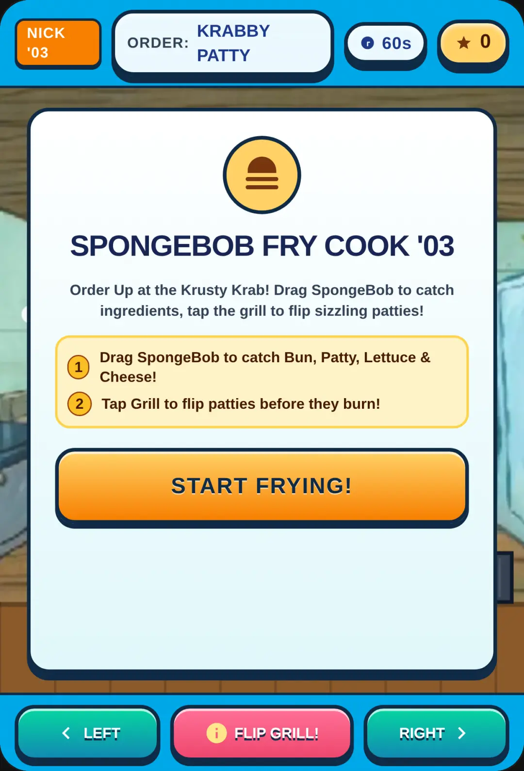 SpongeBob Krabby Patty Fry Cook 2003 cover