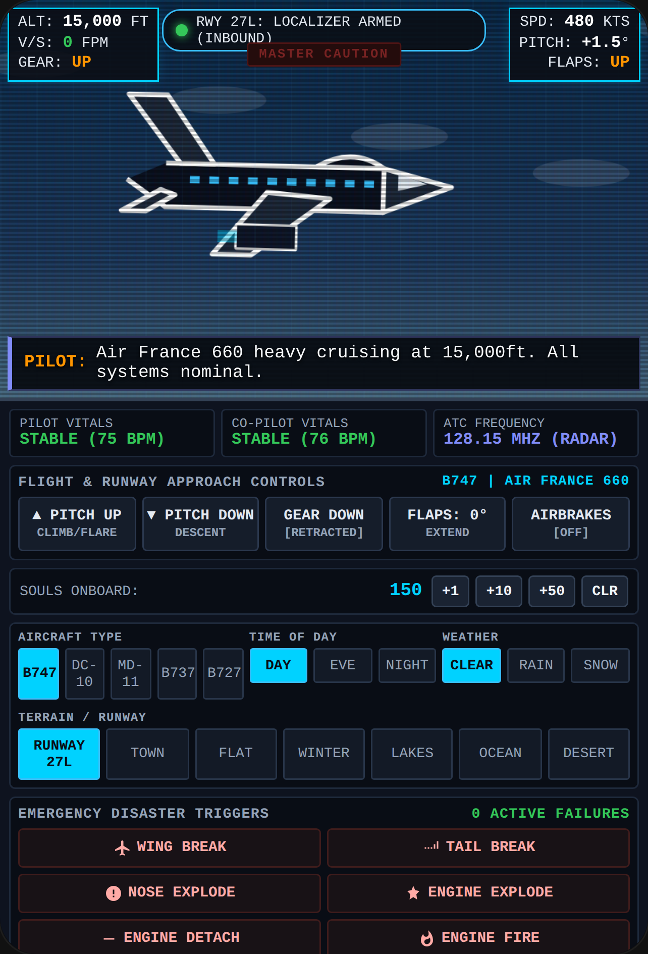 FLIGHT 747: EMERGENCY RUNWAY LANDING & DISASTER SIMULATOR cover