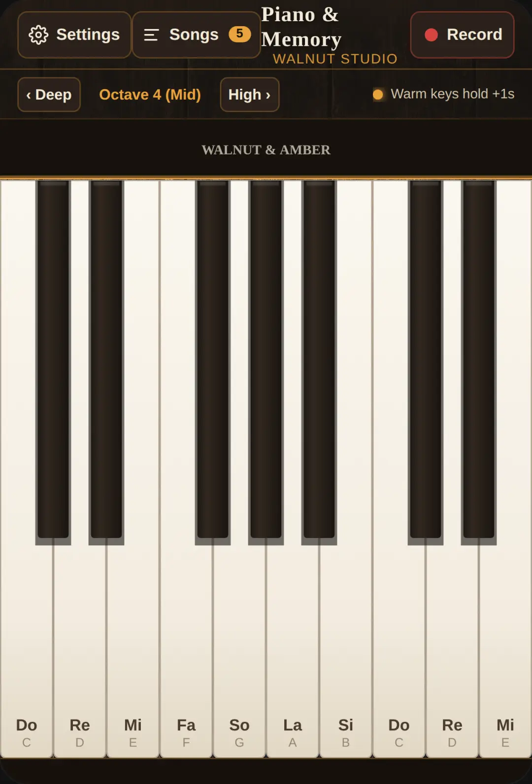 Melody & Memory — Walnut Piano cover