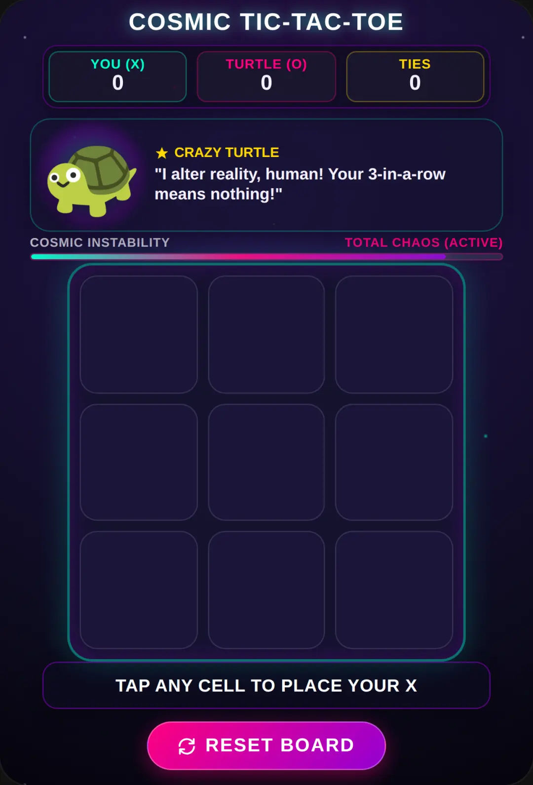 Cosmic Turtle Tic-Tac-Toe cover