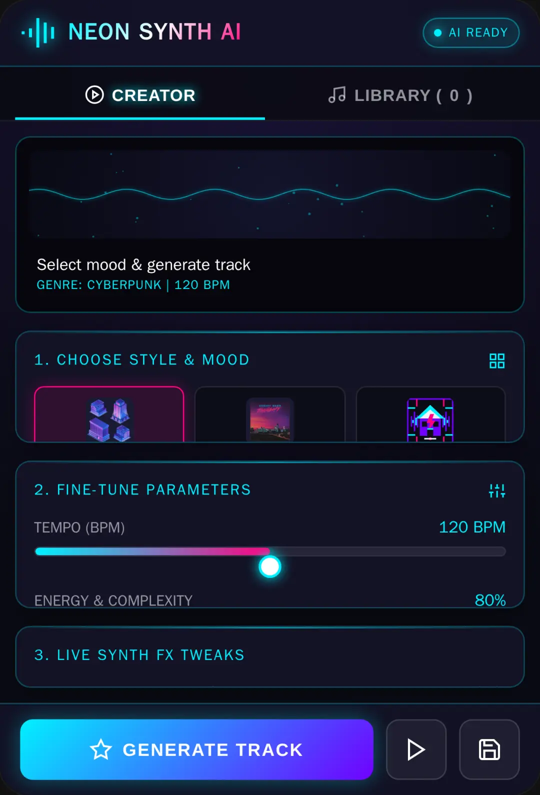Neon Synth AI - Music Generator cover