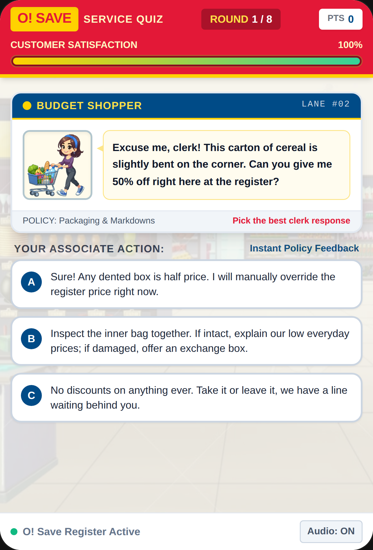 O! Save - Store Question & Customer Service Quiz cover
