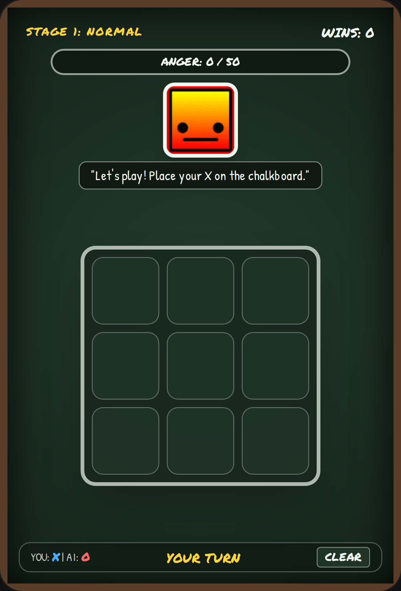 Chalkboard Tic-Tac-Toe vs Angry AI cover