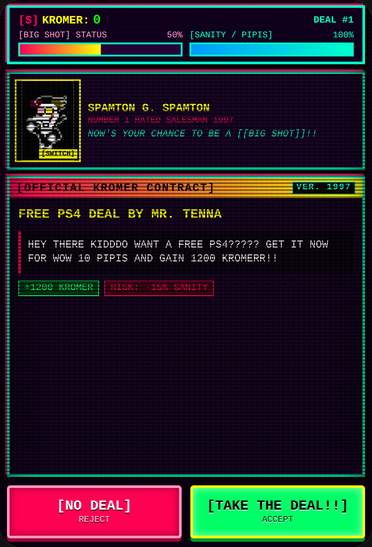 SPAMTON'S [BIG SHOT] DEALS cover