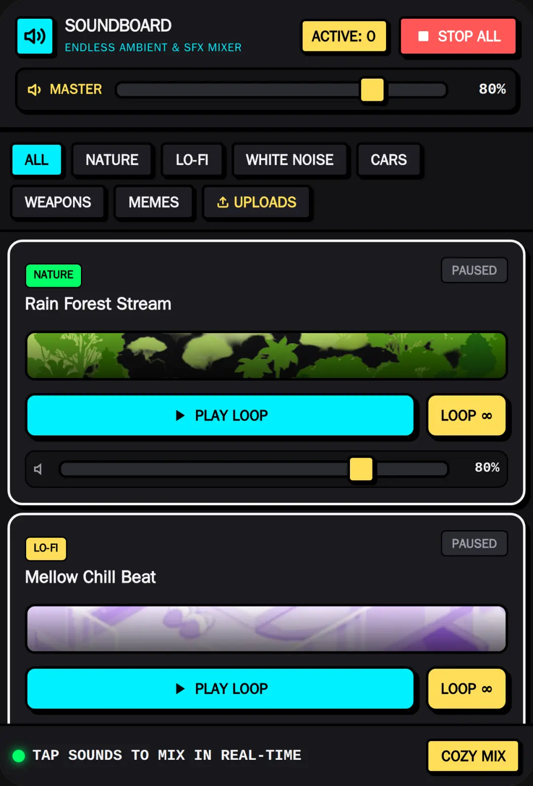 Neo Soundboard - Infinite Ambient Mixer cover