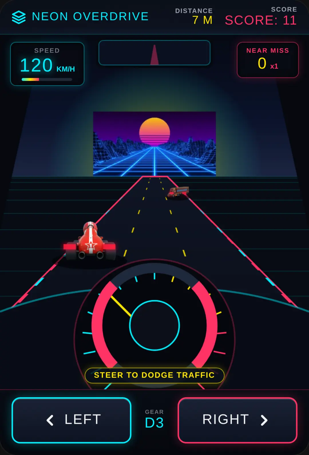 Neon Overdrive — 1st Person Highway Runner cover