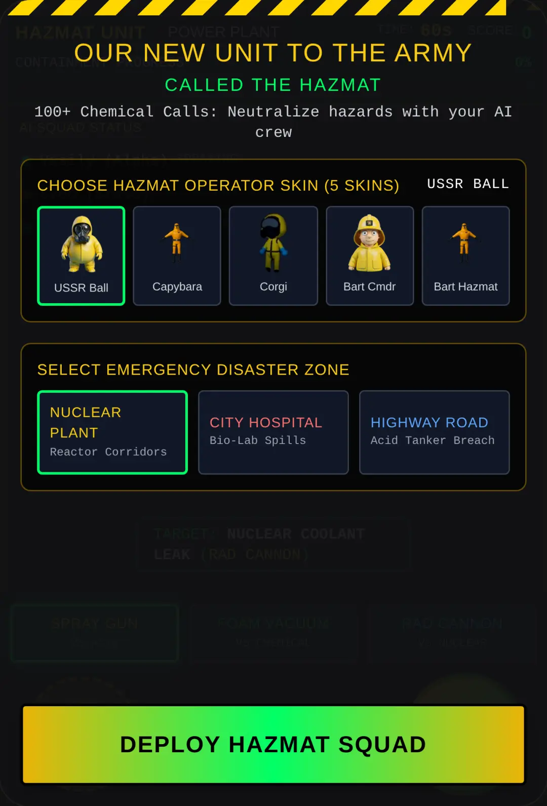 Our new unit to the army called the hazmat cover