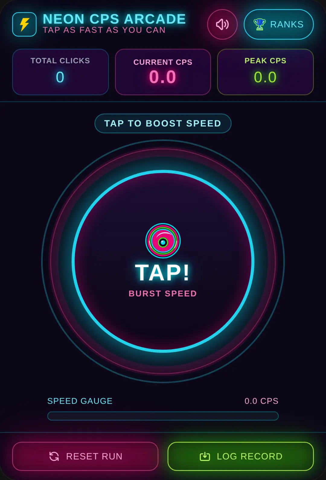 Neon Tap Arcade - CPS Speed Challenge cover