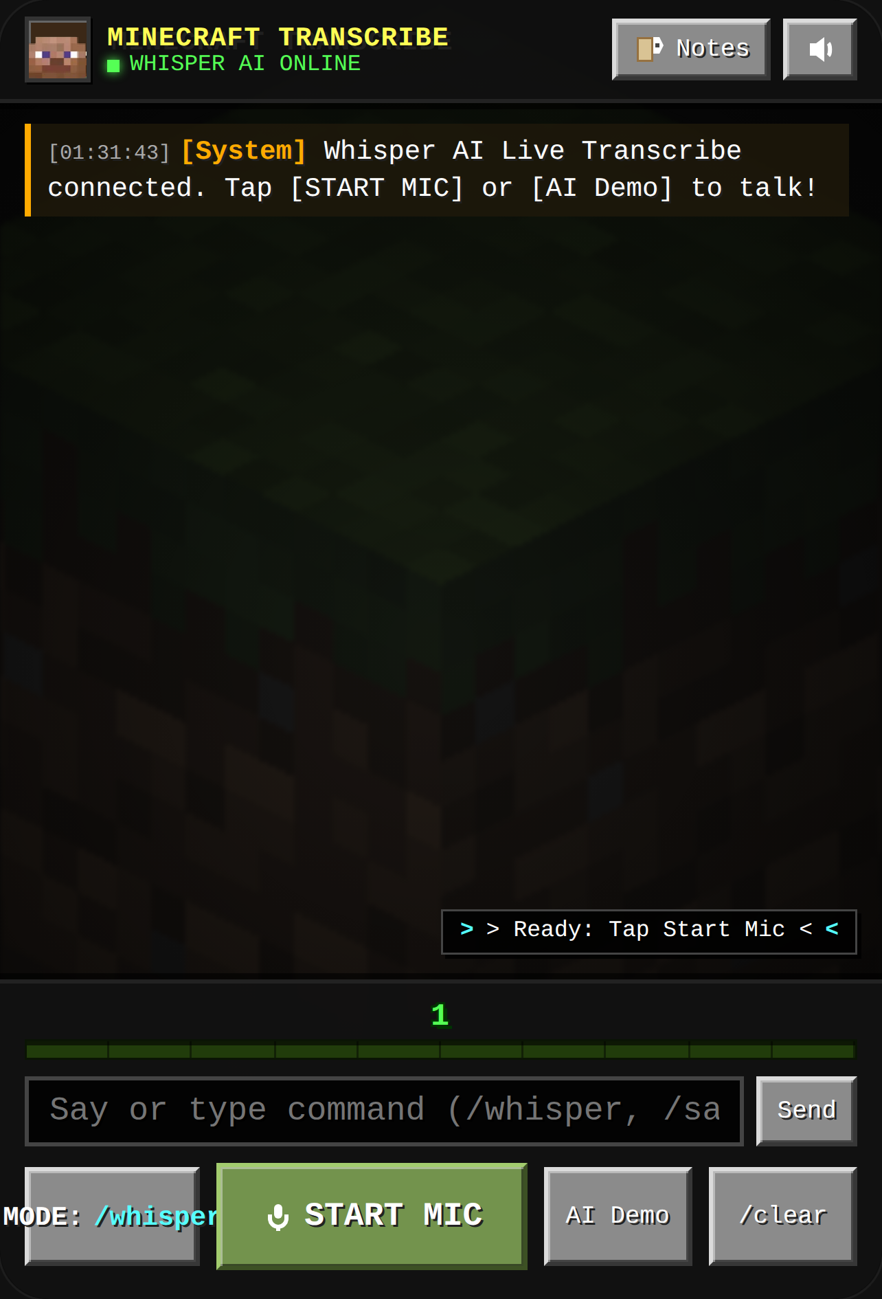 Minecraft Live Transcribe cover
