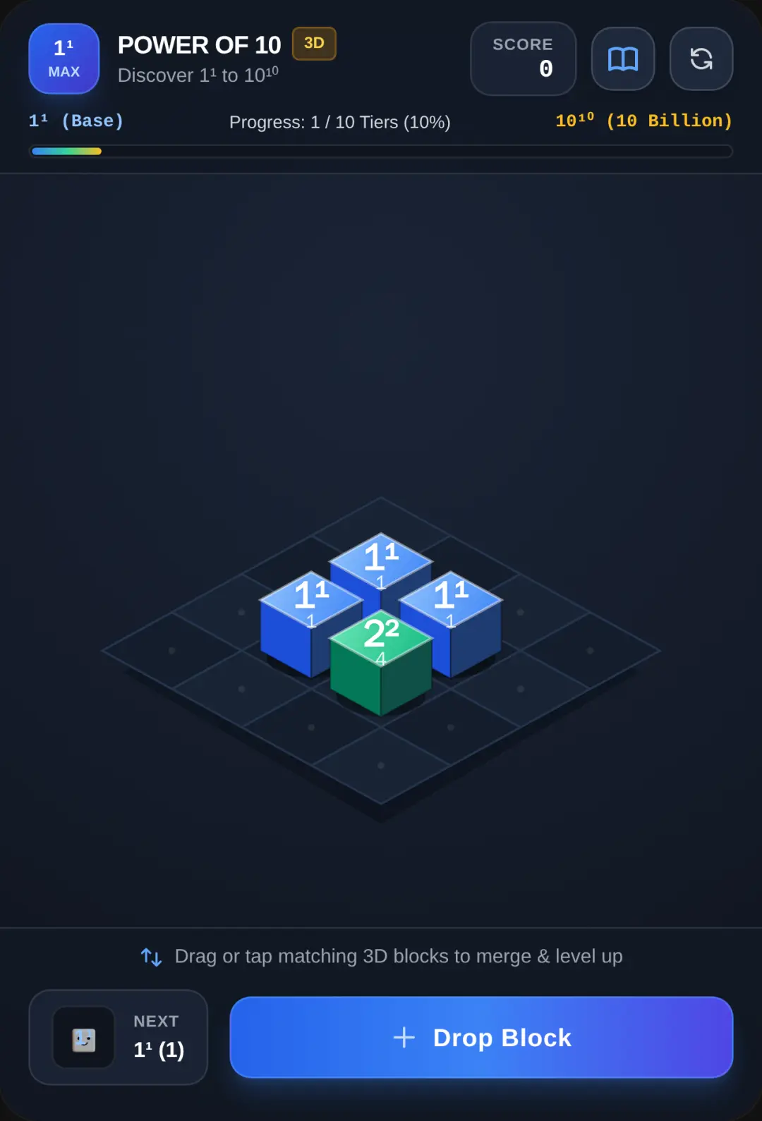 Power of 10: 3D Block Merge cover