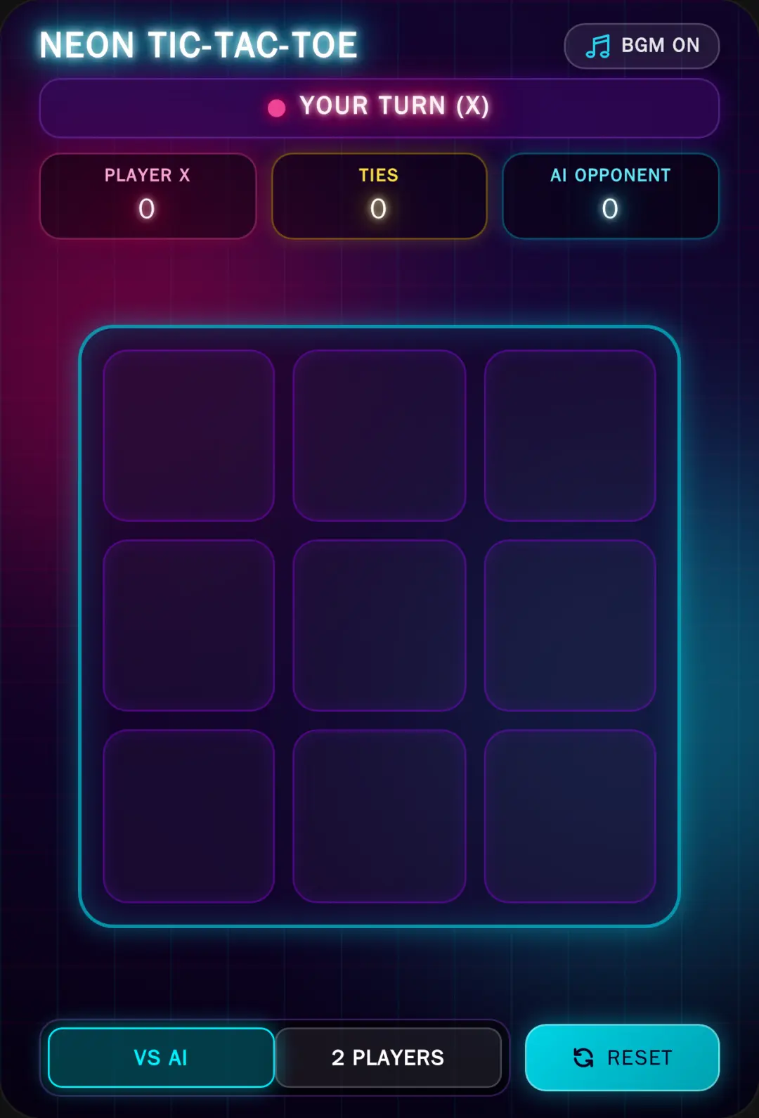 Neon Tic-Tac-Toe cover