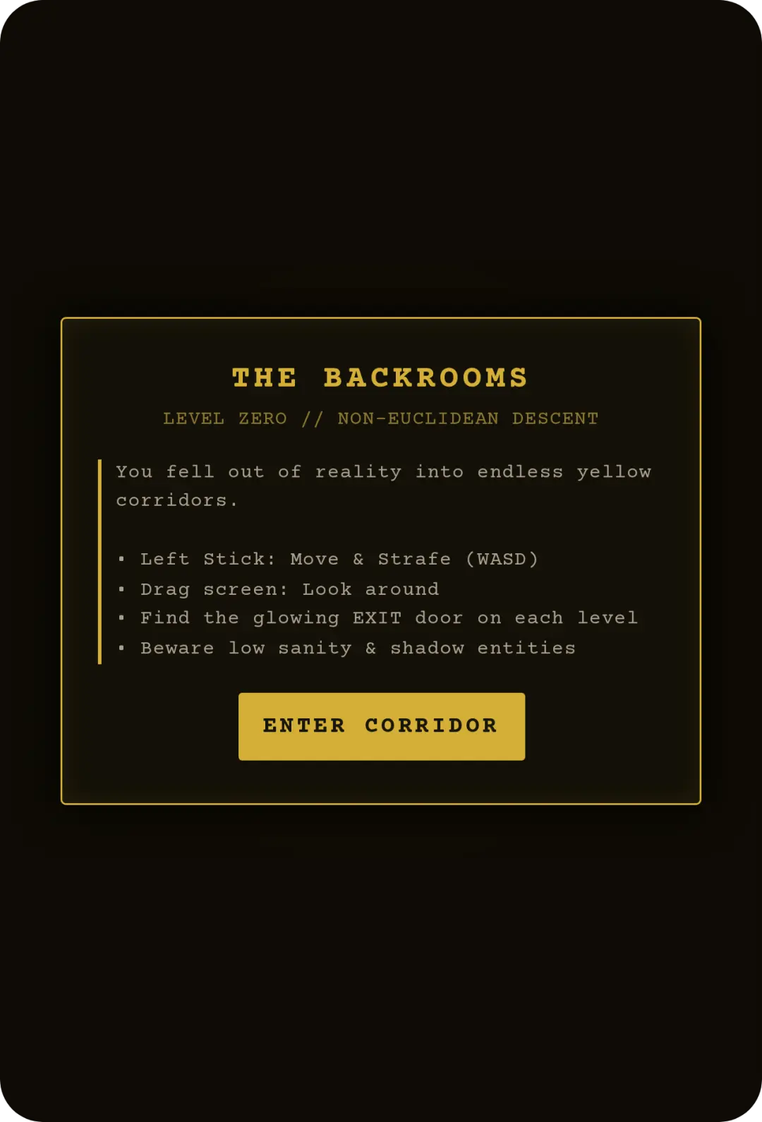THE BACKROOMS: LEVEL ESCAPE cover