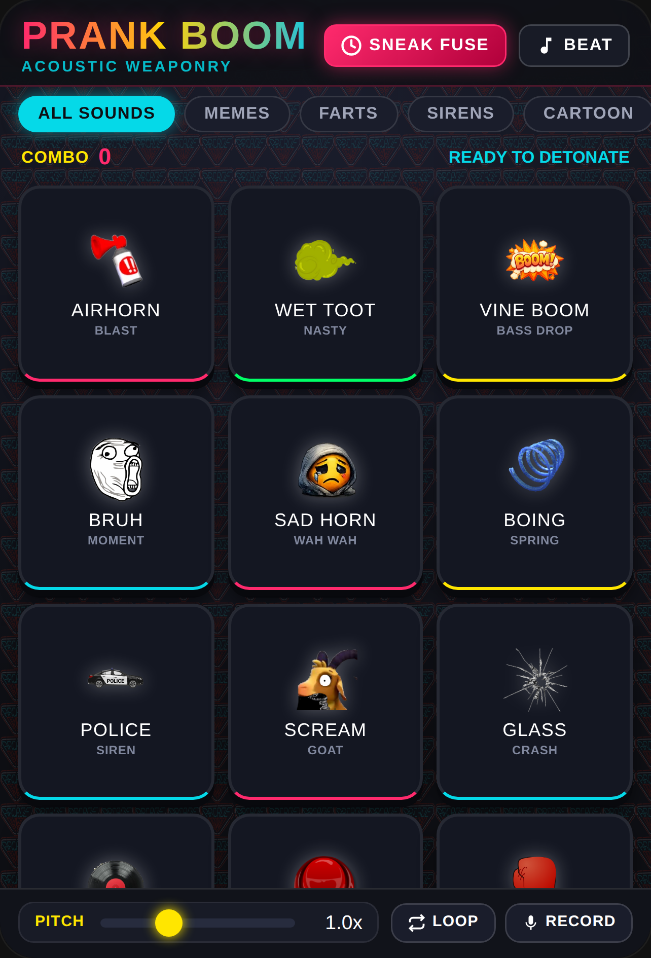PRANK BOOM - Neon Soundboard cover