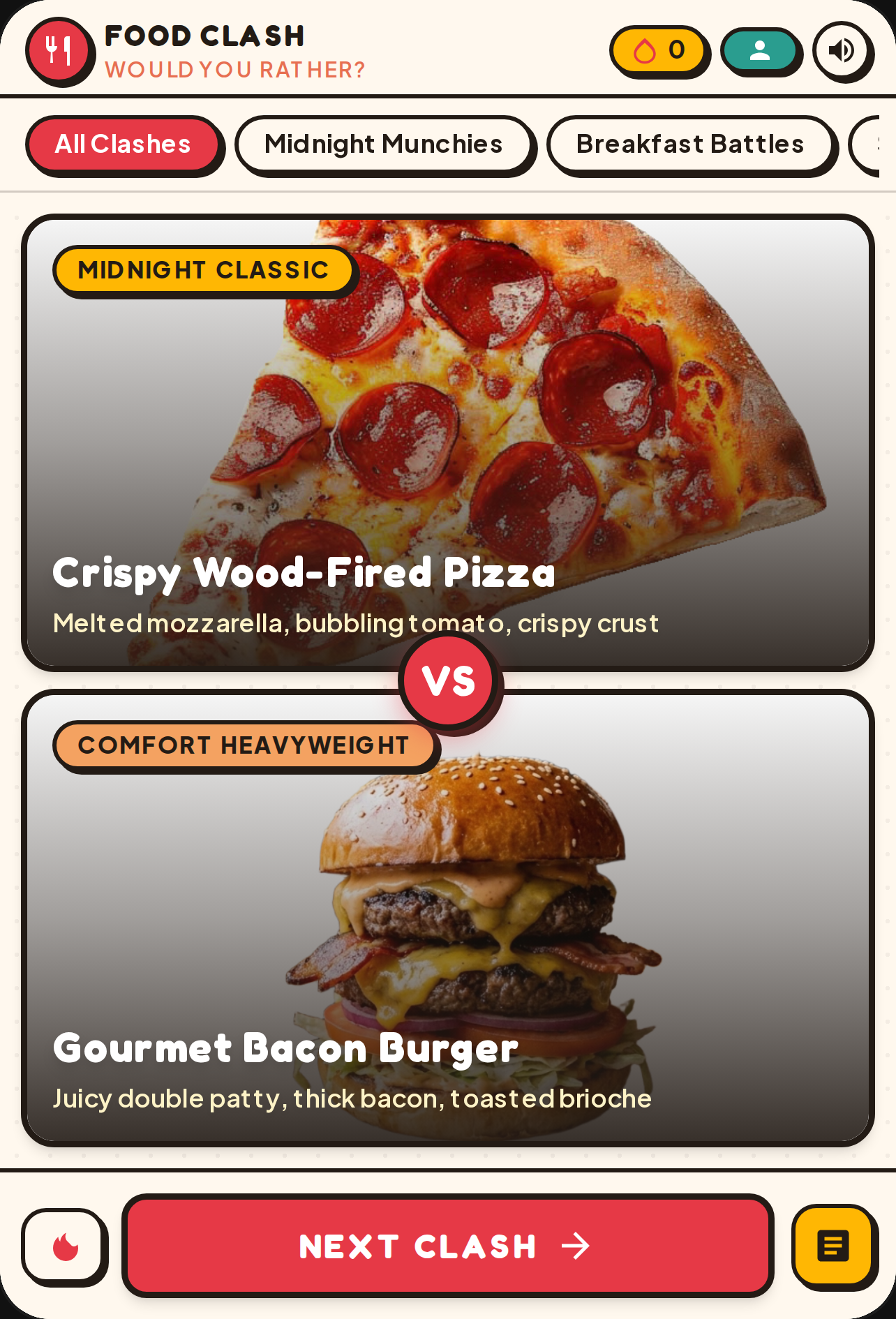 Food Clash - Would You Rather cover