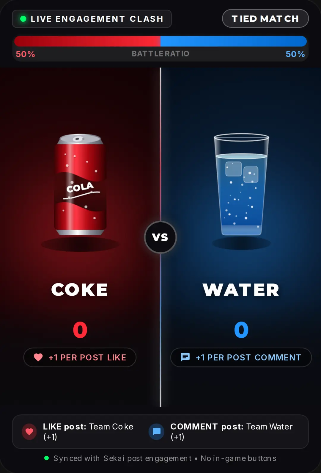 COKE vs WATER — Live Battle cover