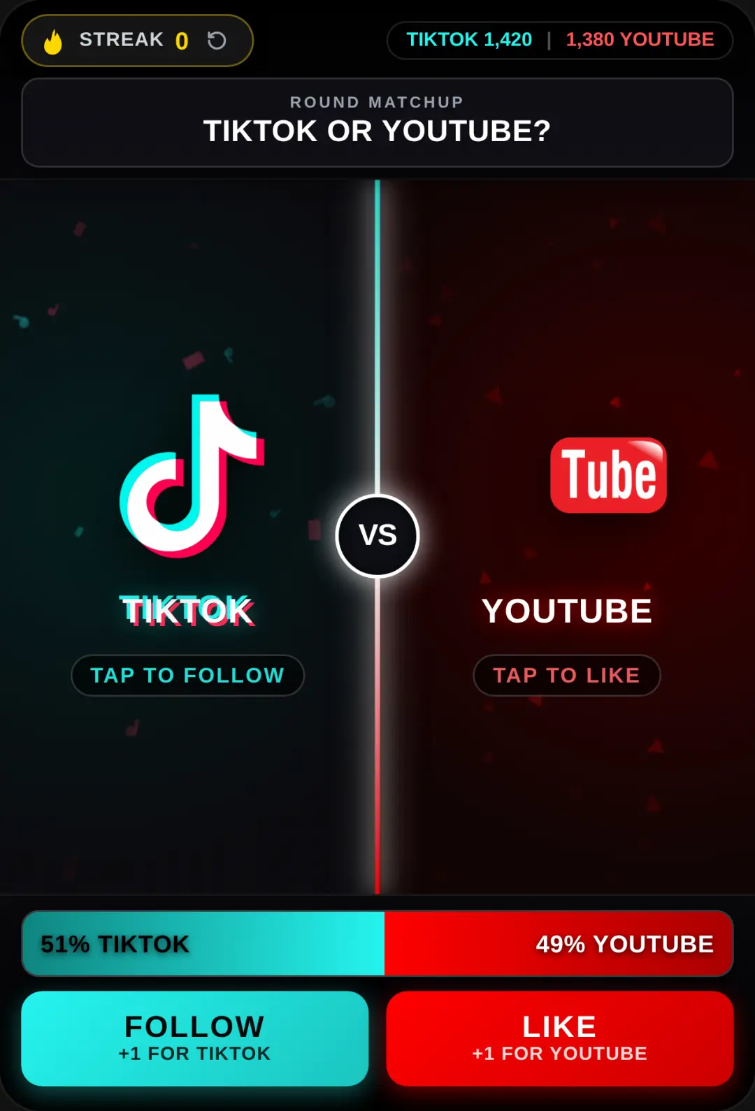 TikTok vs YouTube Arena cover