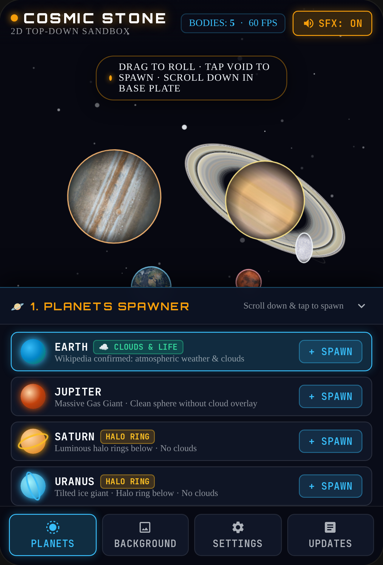 Celestial bodies sandbox cover