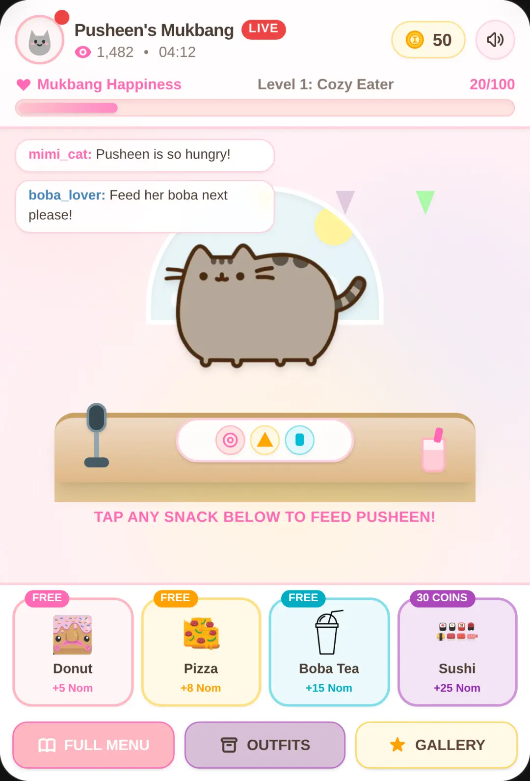Pusheen Mukbang Stream cover