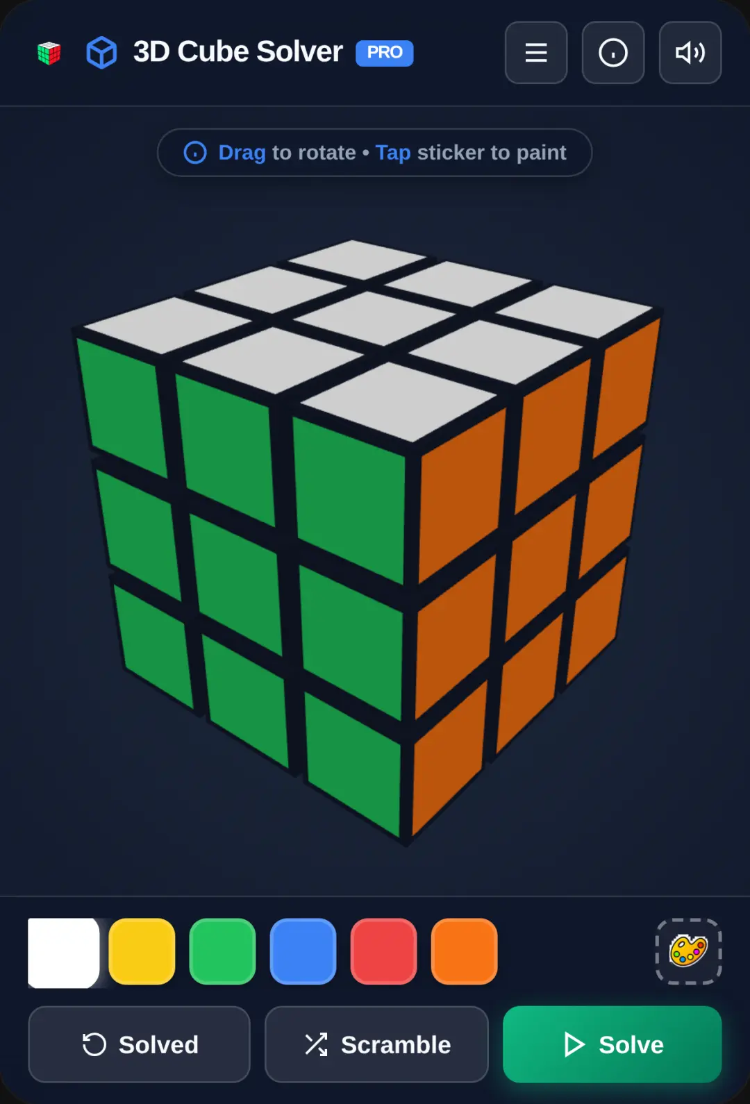 3D Rubik's Cube Solver and Custom Color Studio cover