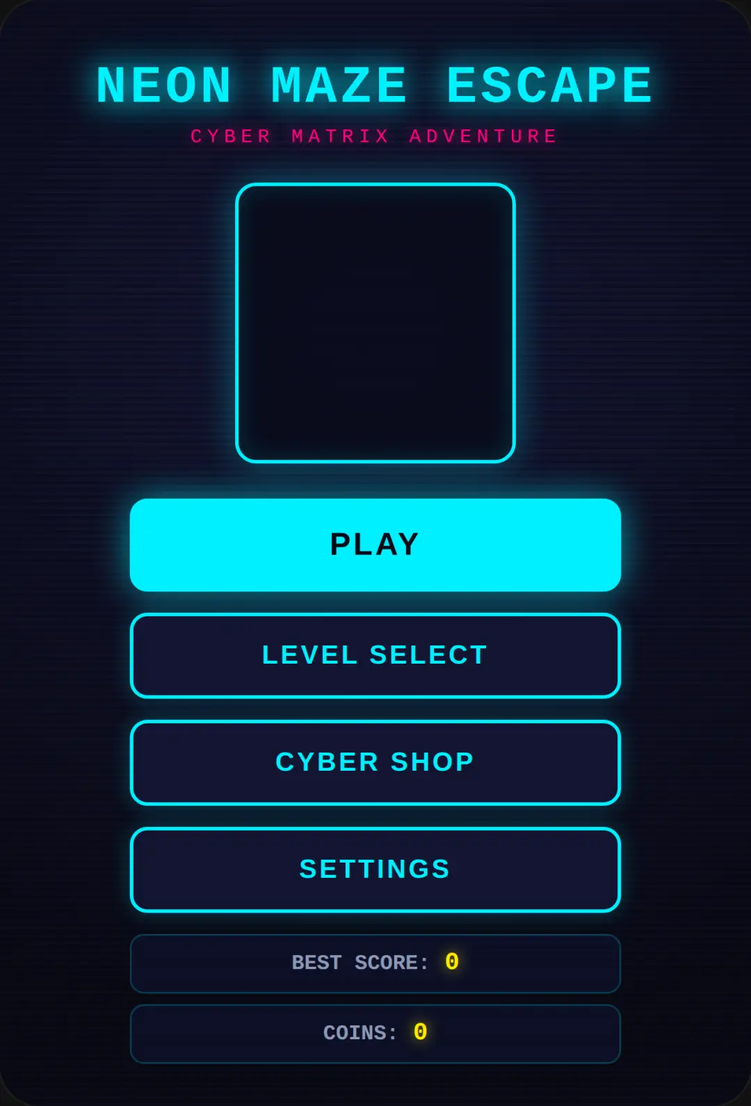Neon Maze Escape Enter a glowing pixel universe where every turn is a challenge! Collect energy dots, dodge dangerous enemies, and race through neon mazes to unlock your escape. Sharpen your reflexes, beat the clock, and chase the highest score. Collect. Avoid. Escape. Can you conquer the neon maze? 🎮💜 cover