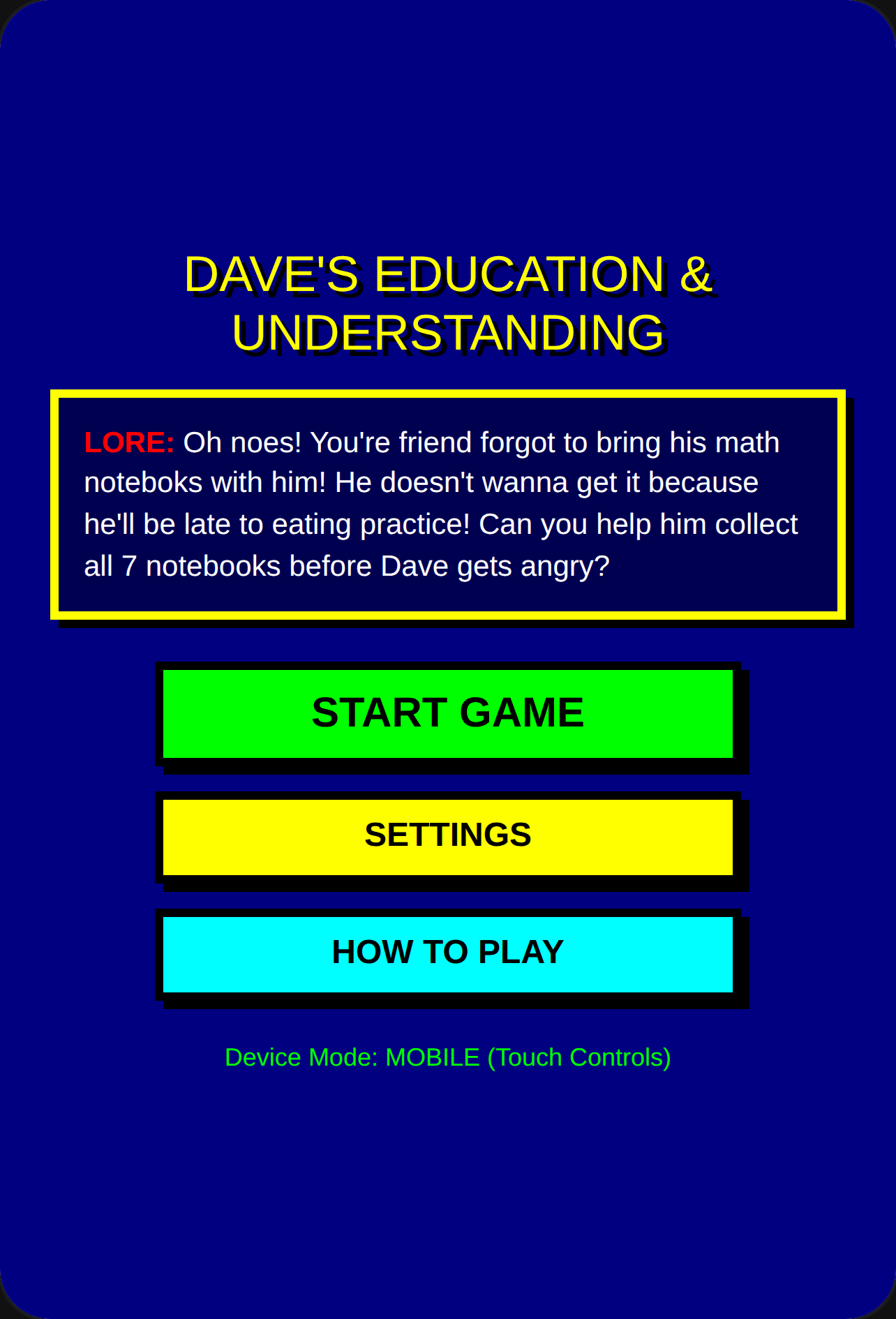 Dave's Education & Understanding cover